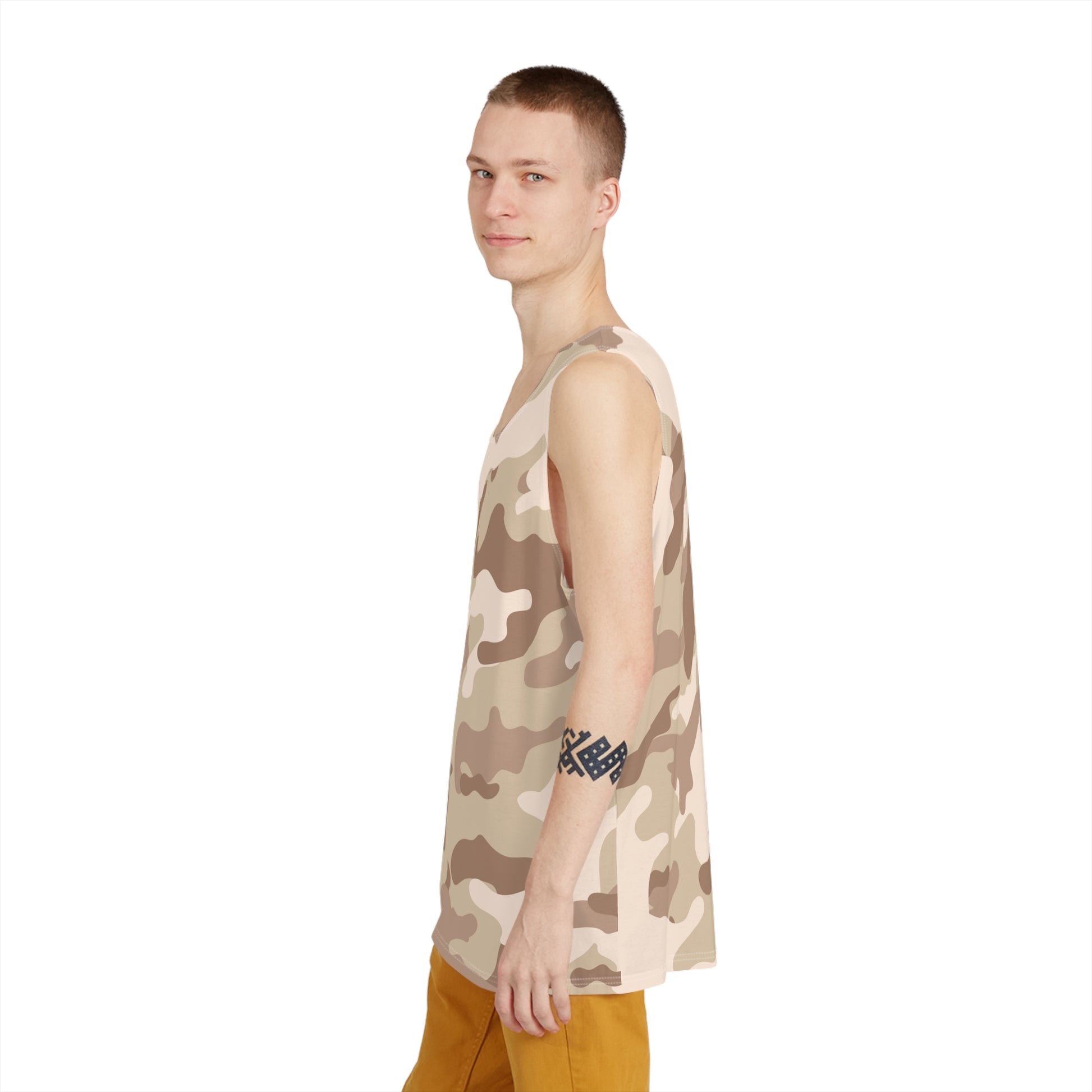 Men's Camo Tank Top | Desert Brown Camouflage | Loose Fit