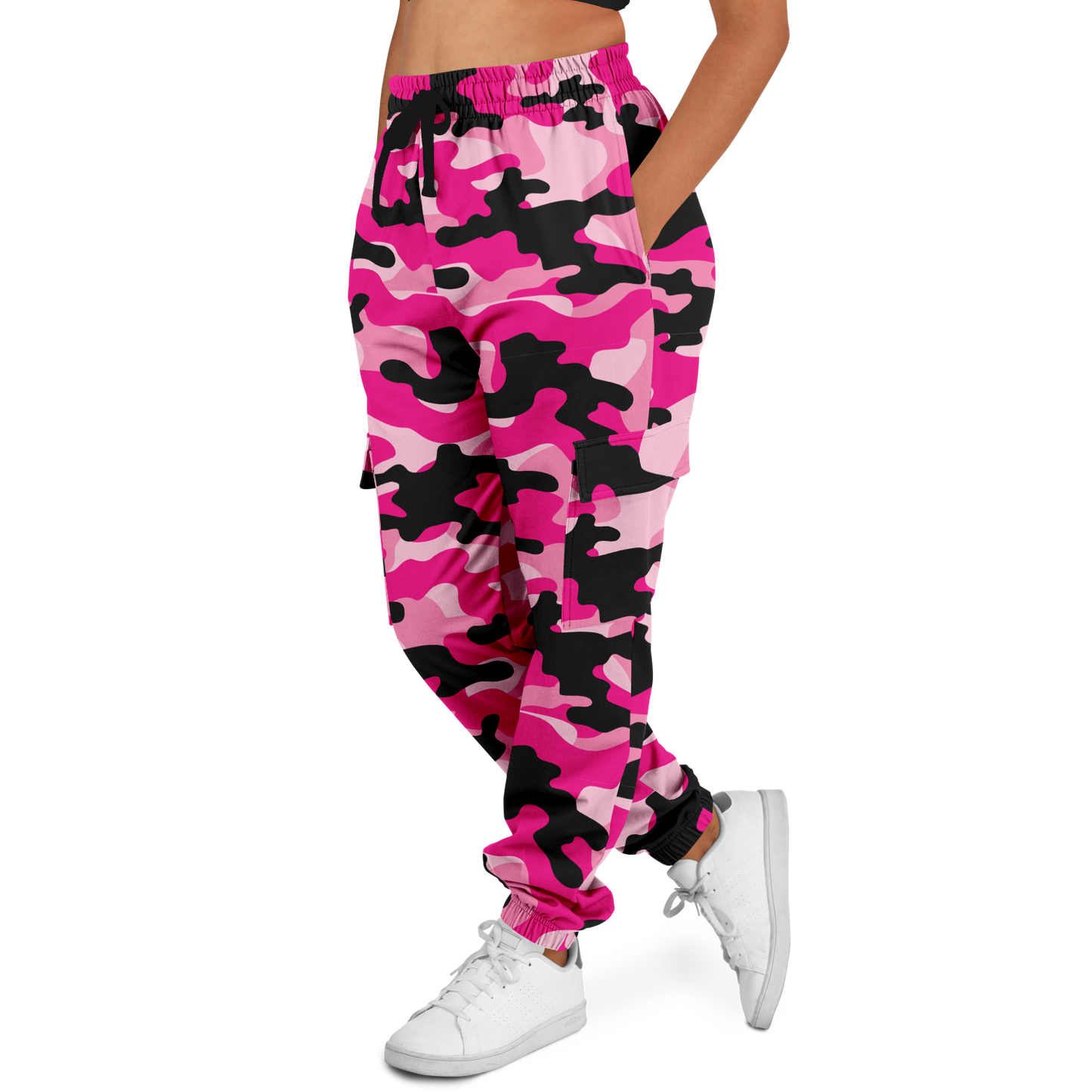 Pink Camo Cargo Pants | Candy, Black, & Cerise Mixed Camouflage