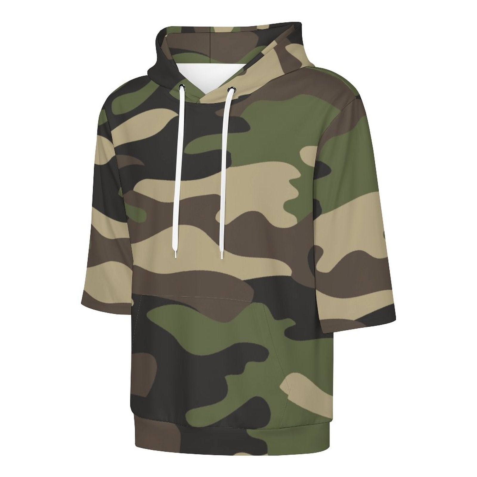 Short Sleeve Hoodie | Classic Green Camouflage