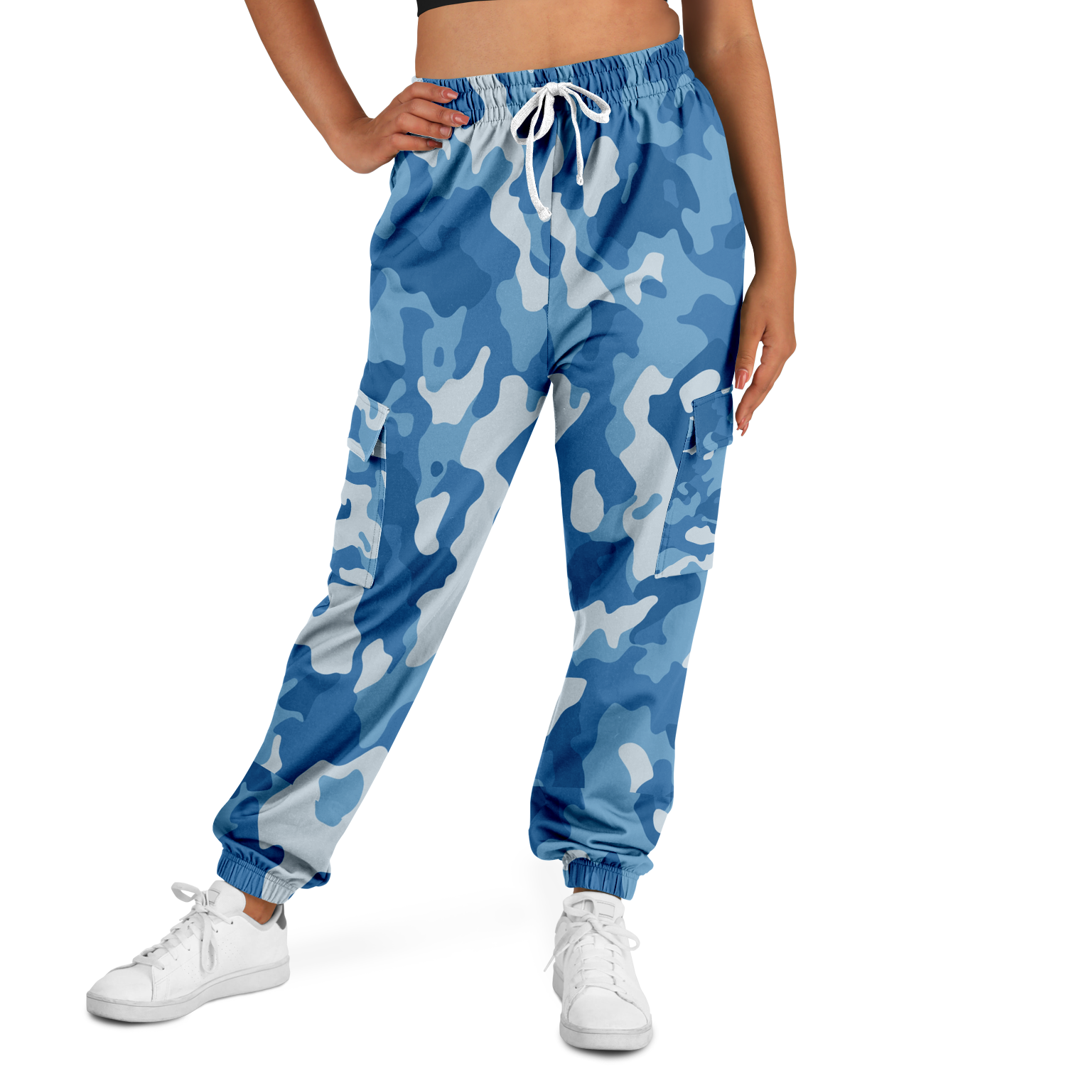 Military Blue Camo Cargo Sweatpants | Unisex