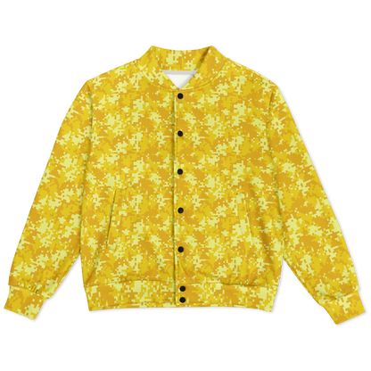 Baseball Jacket in Yellow Pixel Camouflage