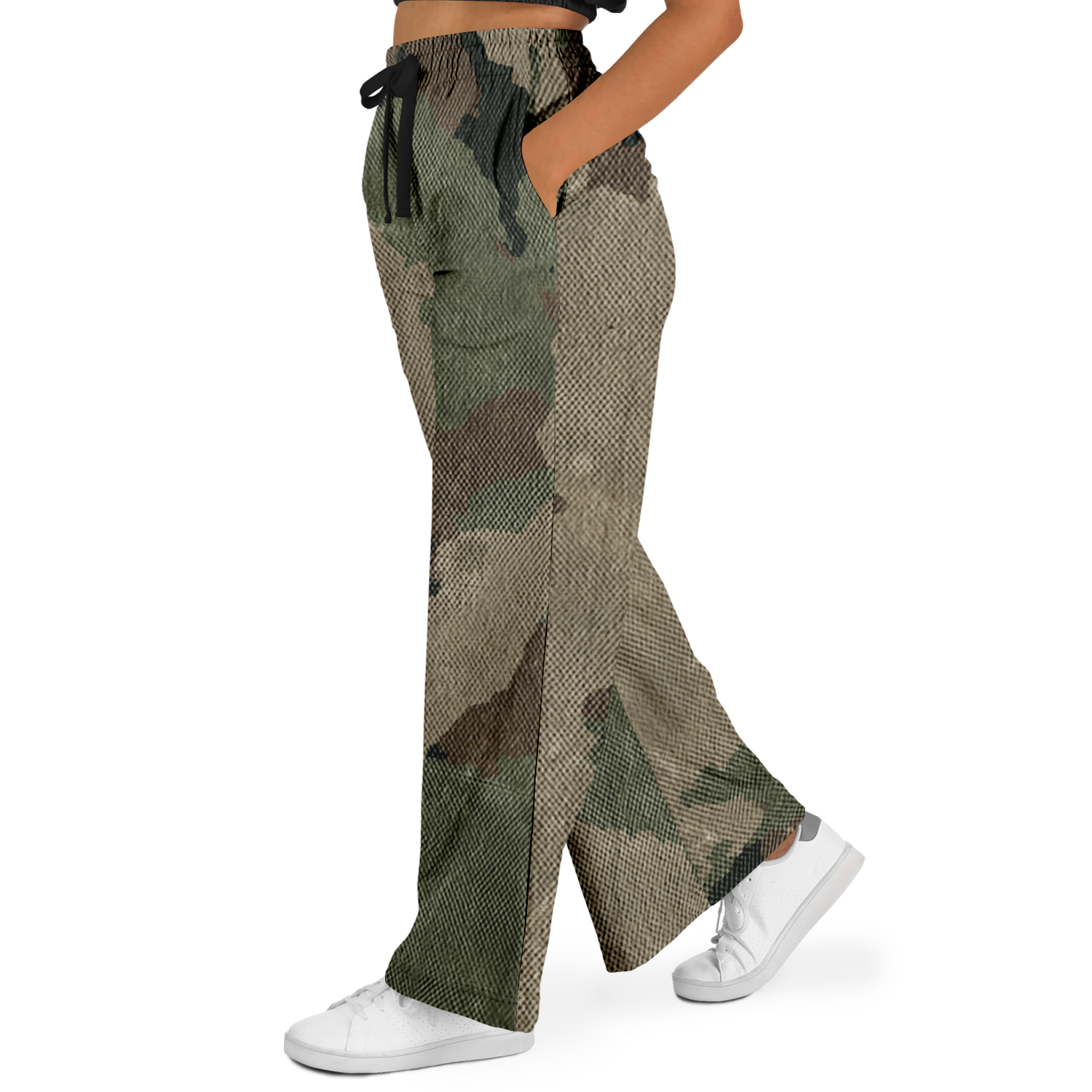 Camo Wide Leg Pants | Dirty Old Brown Camouflage