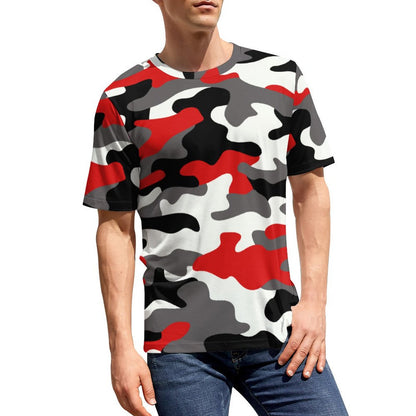 Camo Shirt | Red, Black & White Camouflage T