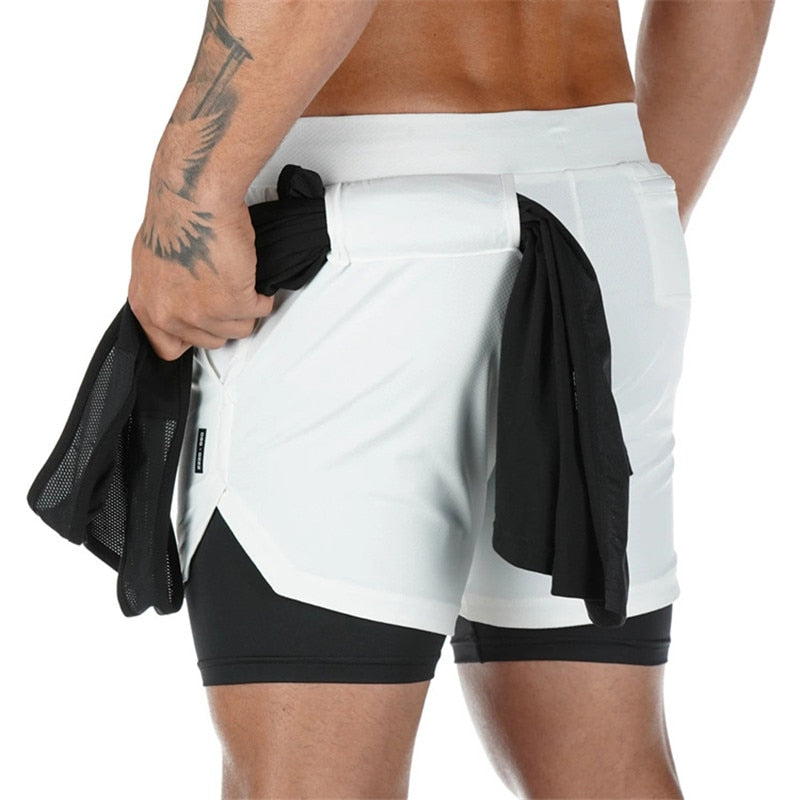 Camo 2-in-1 Running Shorts For Men