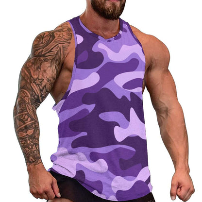 Camo Tank Top | Purple, Blue & Mauve Camouflage