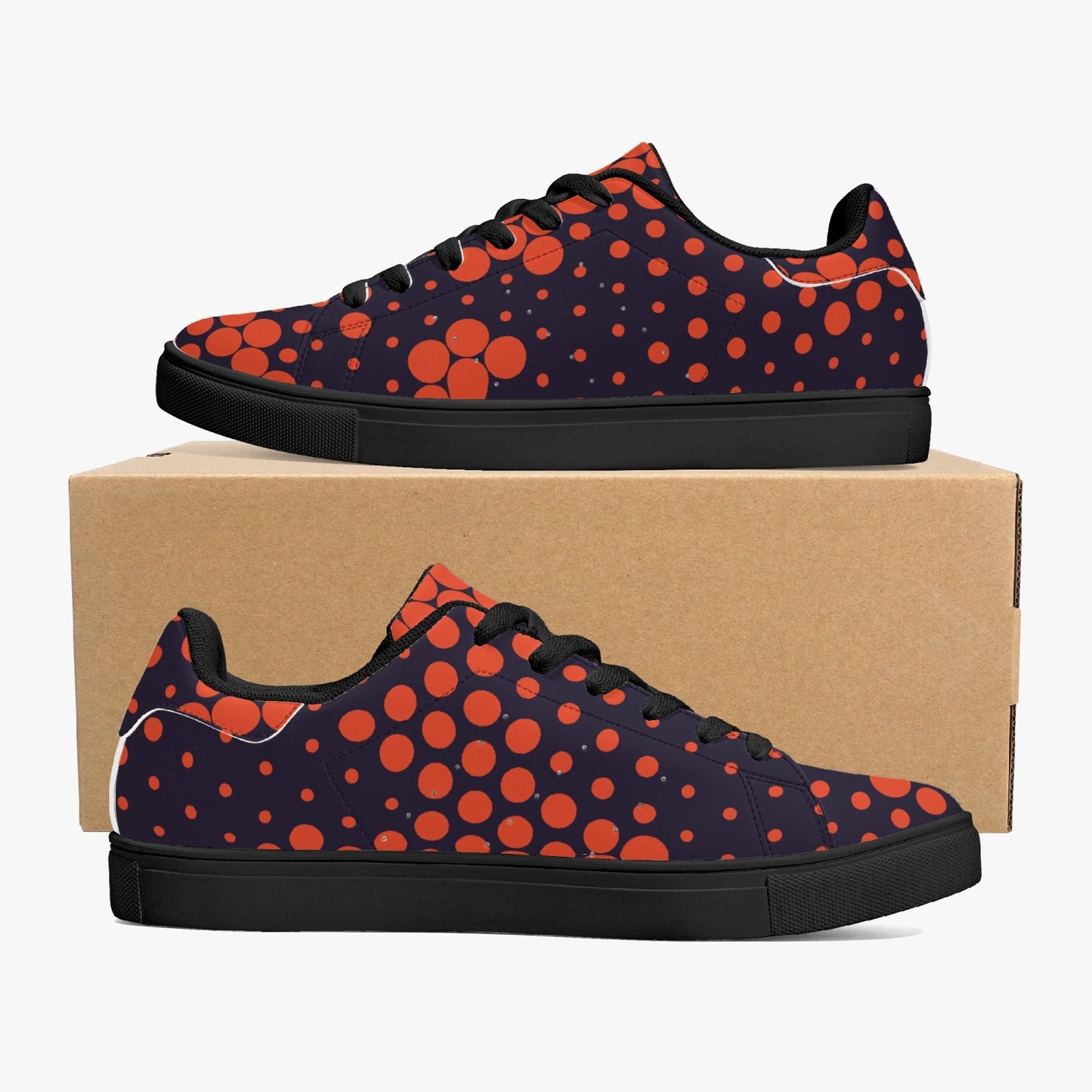 Camo Sneakers | Classic Low-Top | Orange & Blue Digital