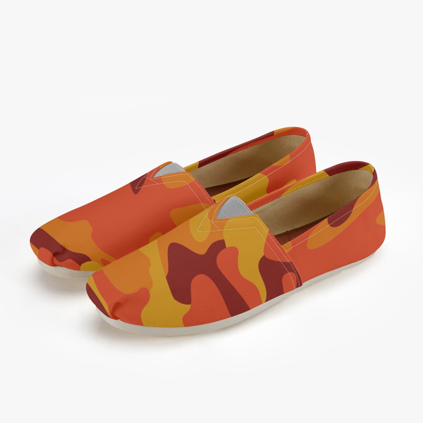 Camo Toms | Orange & Red Camouflage Canvas Shoes