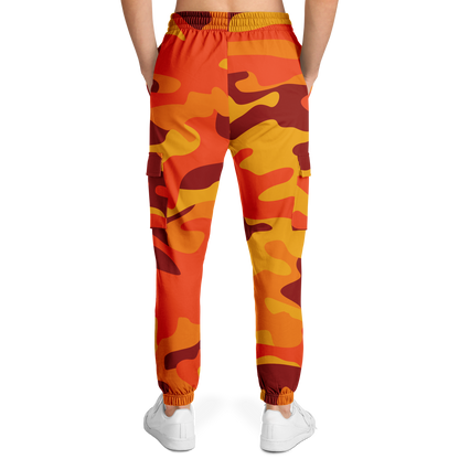 Camo Cargo Pants | Unisex | Orange & Red Camouflage