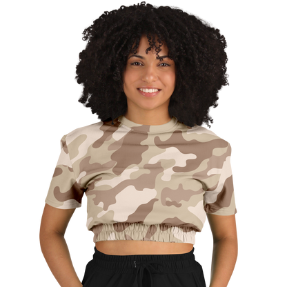 Camo Crop Top Sweatshirt | Brown Desert Camouflage