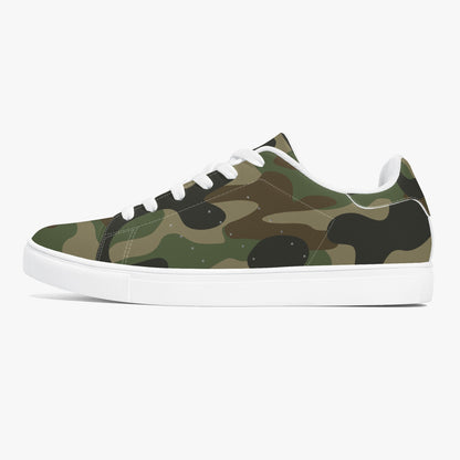 Camo Sneakers | Classic Low-Top Leather | Military Brown