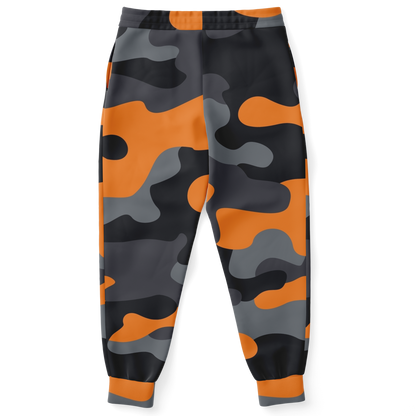 Camo Sweatpants | Unisex | Orange, Gray & Black Camouflage