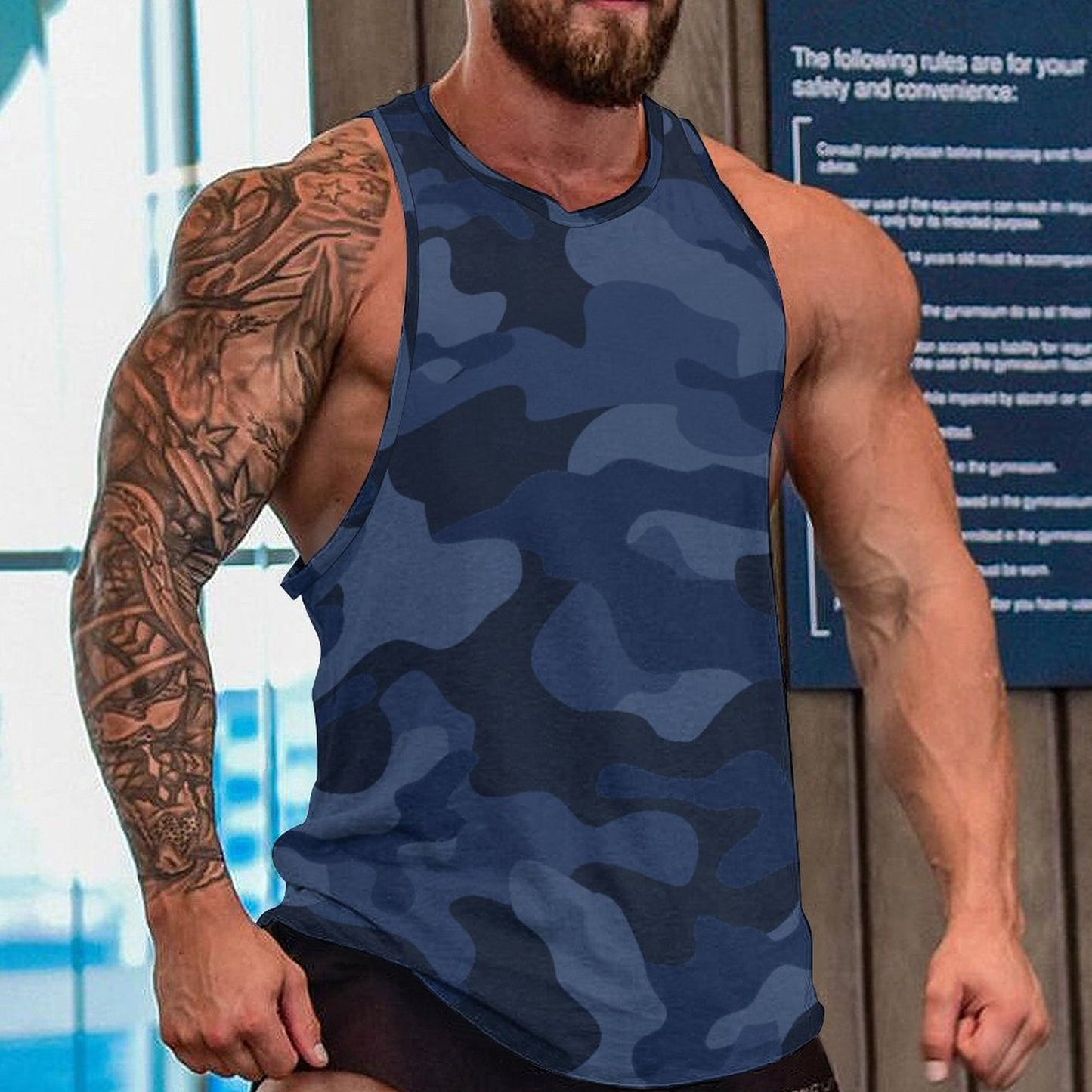 Camo Tank Top | Deep Blue Camouflage