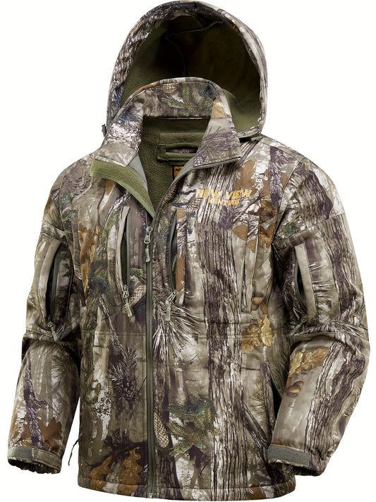 Men's Camo Hunting Jacket | Warm Fleece, Quiet & Water-Resistant