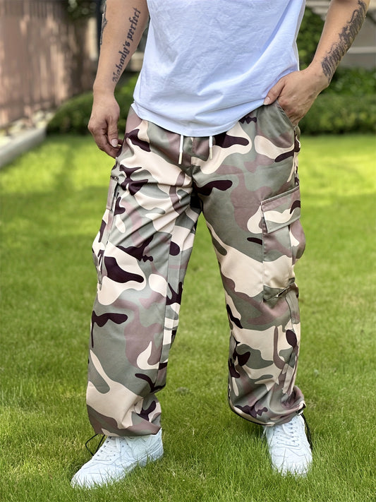 Pantalon cargo camouflage pour homme avec plusieurs poches