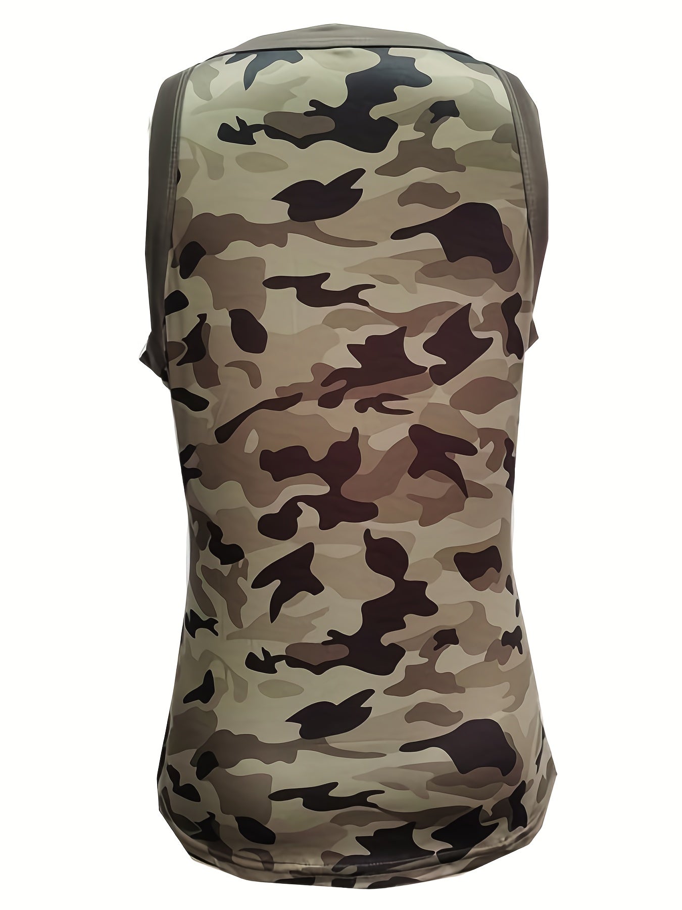 Camouflage Print Tank Top, Y2K Sleeveless Crew Neck Tank Top