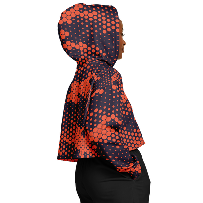 Cropped Hoodie | Orange & Blue Digital Dotted Camouflage