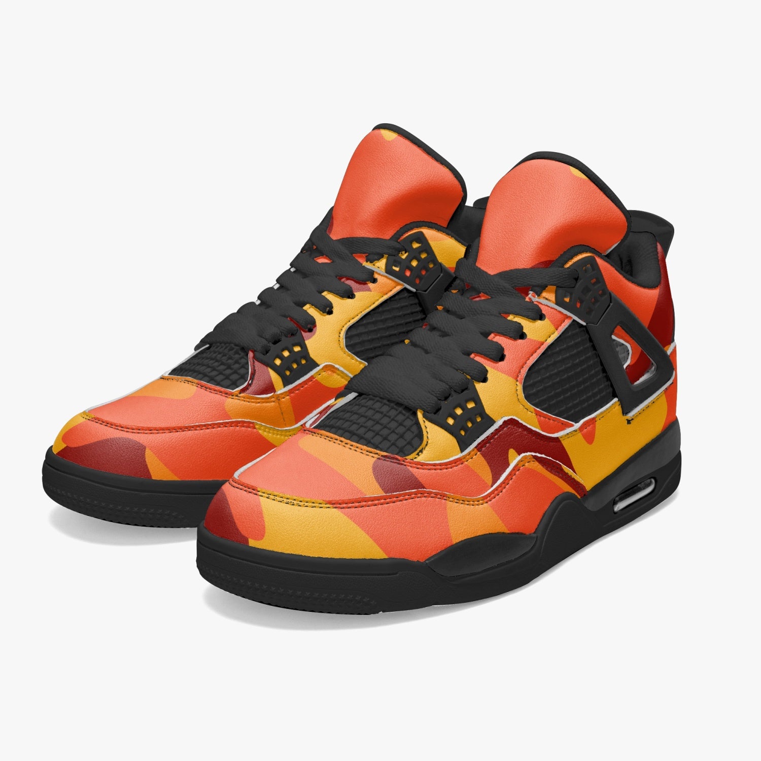 Camo Jordans AJ4 | Orange and Red Camouflage