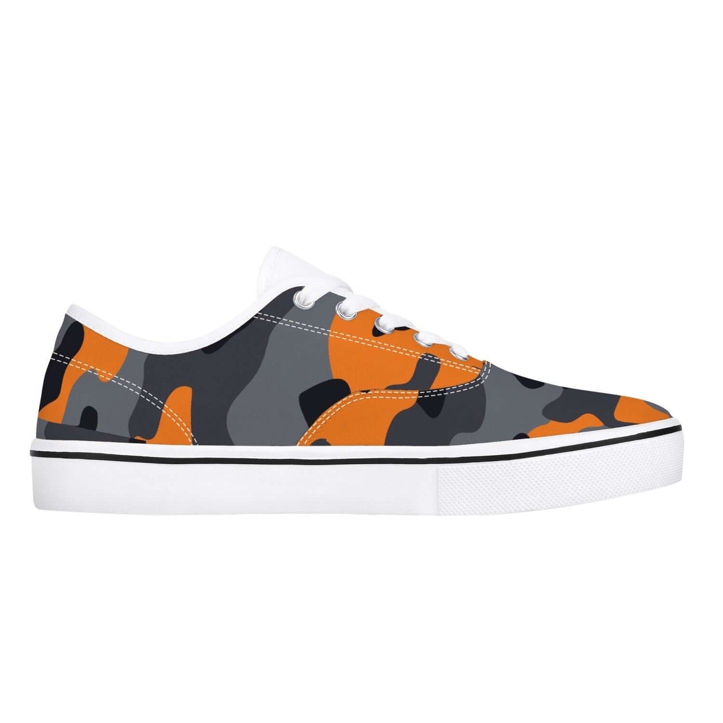 Camo Skate Shoes | Orange, Black, and Gray Camouflage