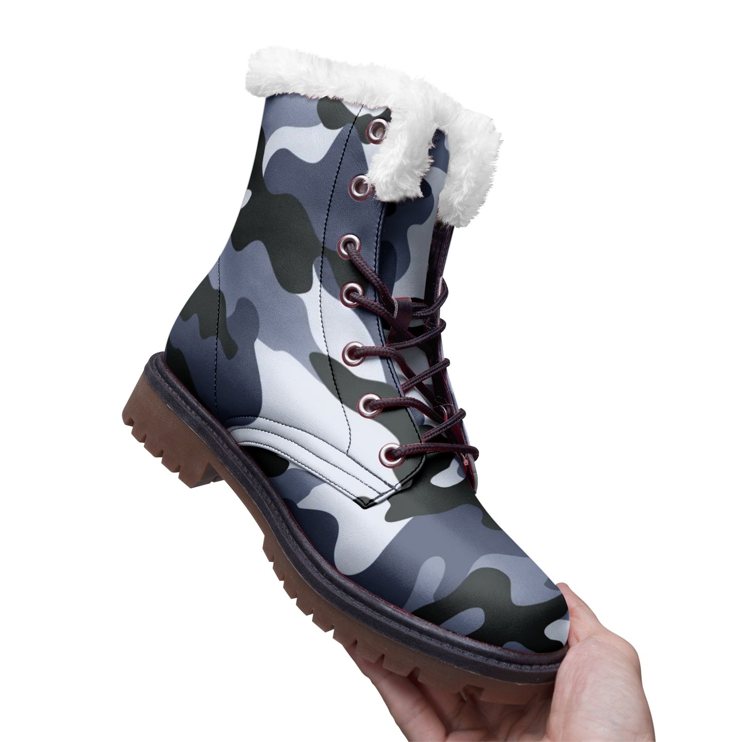 Snow Camo Boots | Light Blue Camouflage