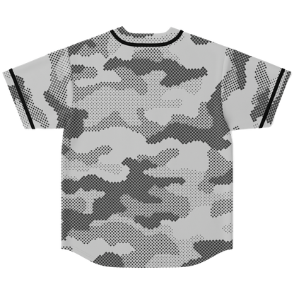 Camo Baseball Jersey | Black & White Digital Dotted