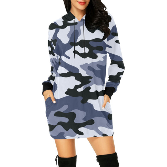 Camo Hoodie Dress | Light Blue Camouflage