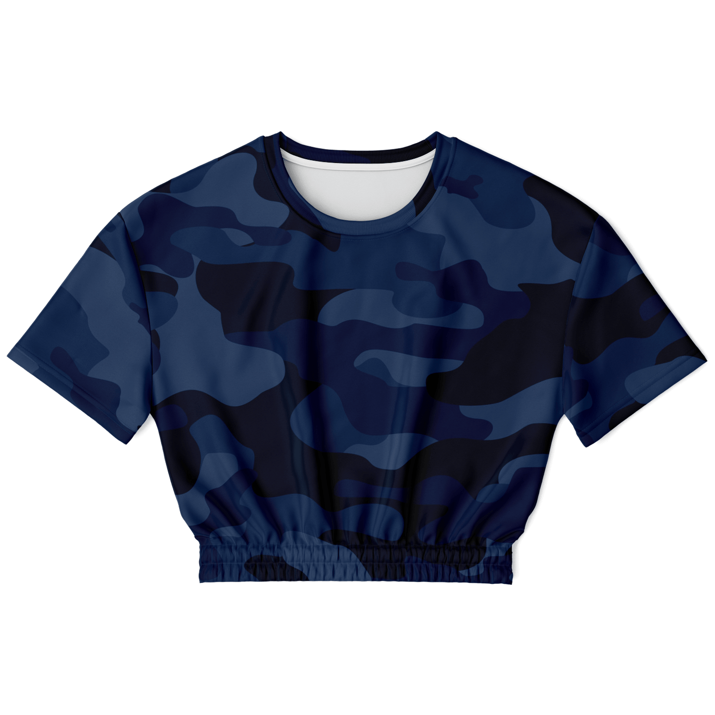 Camo Crop Top Sweatshirt | Deep Blue Camouflage