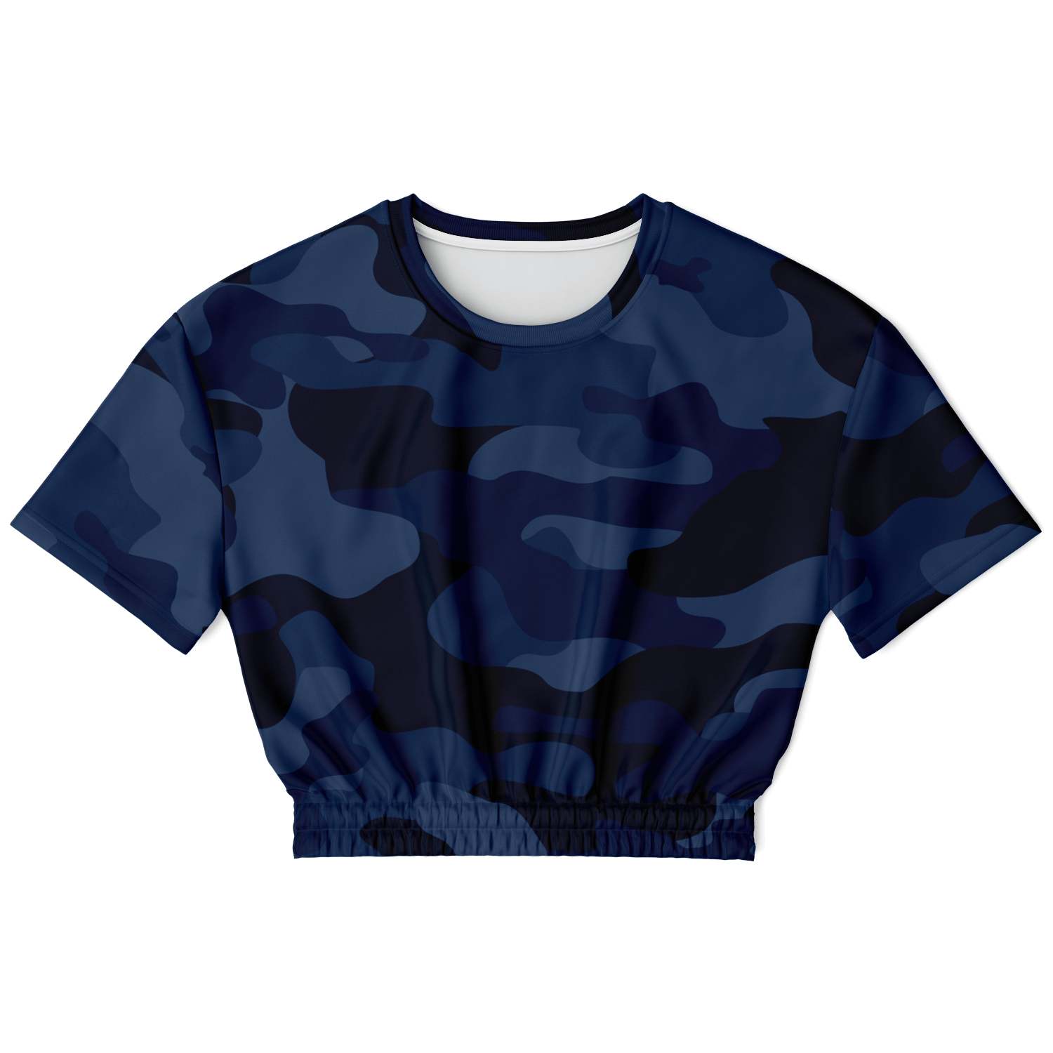 Camo Crop Top Sweatshirt | Deep Blue Camouflage