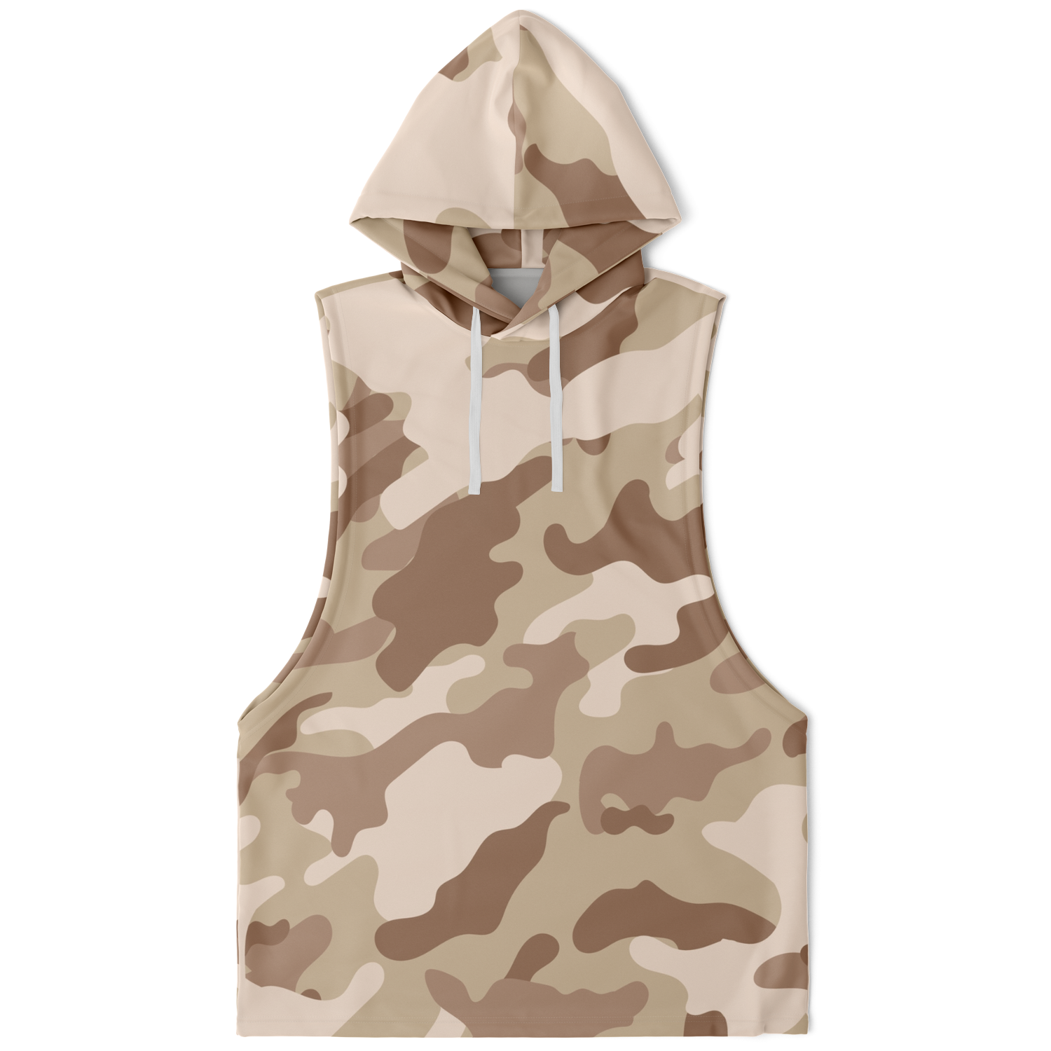 Sleeveless Hoodie | Brown Desert Camouflage