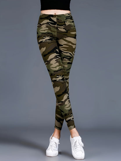 Leggings con estampado de camuflaje | Pantalones ajustados elásticos informales para uso diario