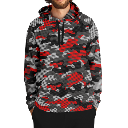 Red Camo Hoodie | Black and Gray Pixel Camouflage