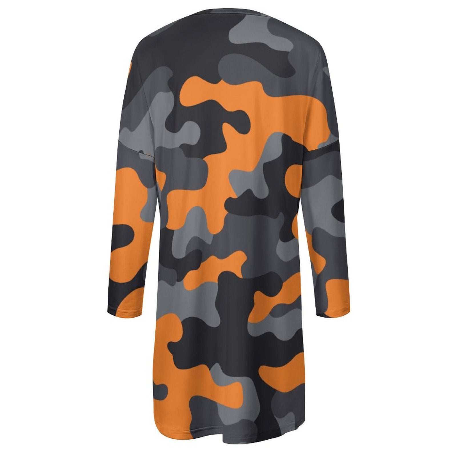 Camo Shirt | Loose Fit Long Sleeves | Orange, Black, and Gray