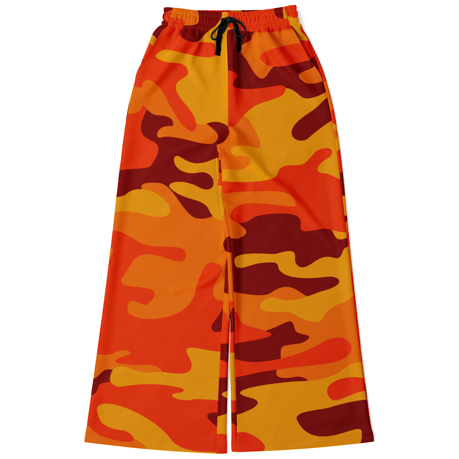 Camo Wide Leg Pants | Orange & Red Camo