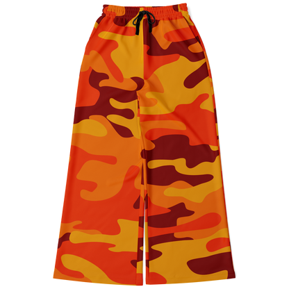 Camo Wide Leg Pants | Orange & Red Camo