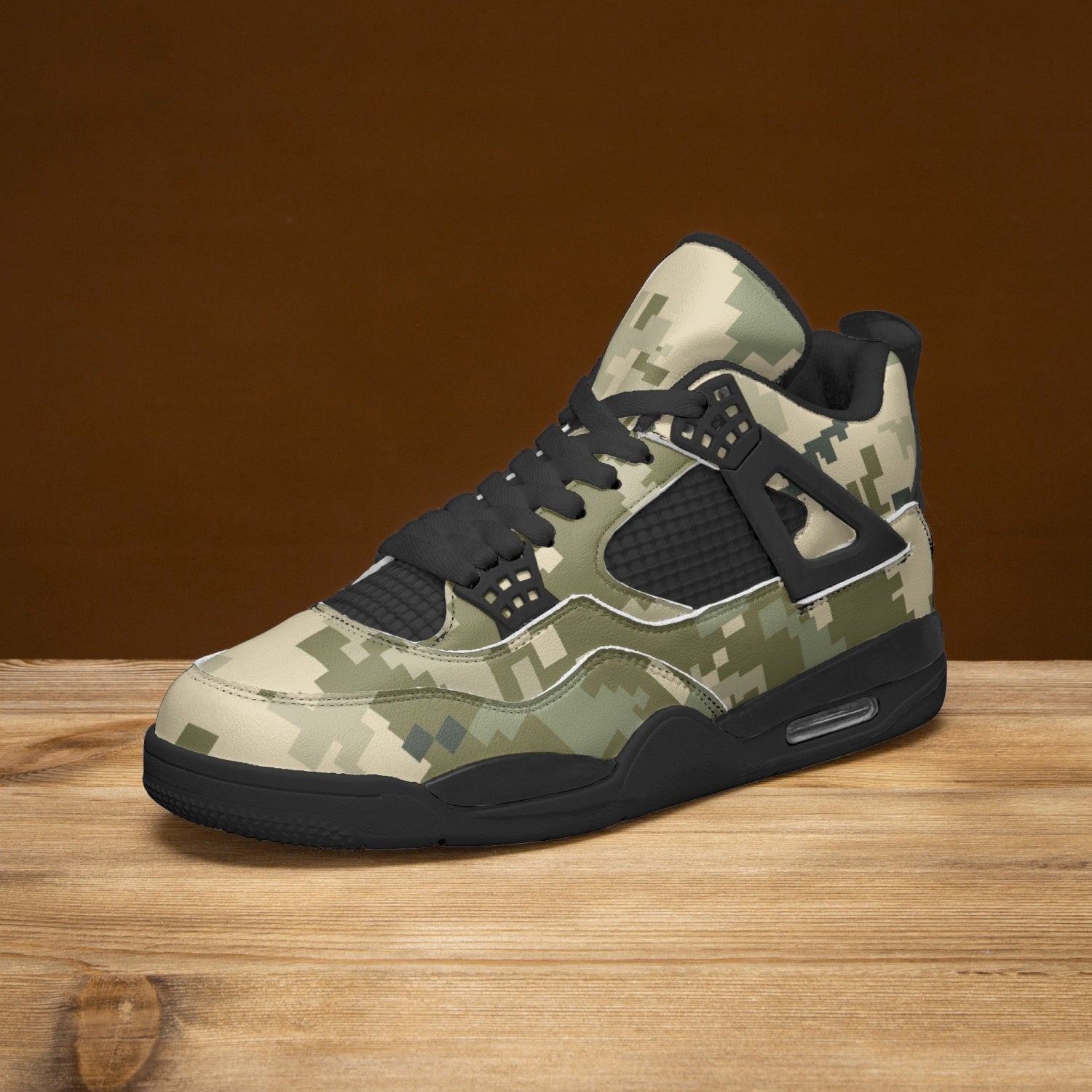 Camo Jordans AJ4 | Ukraine Green Camouflage | Black Sole