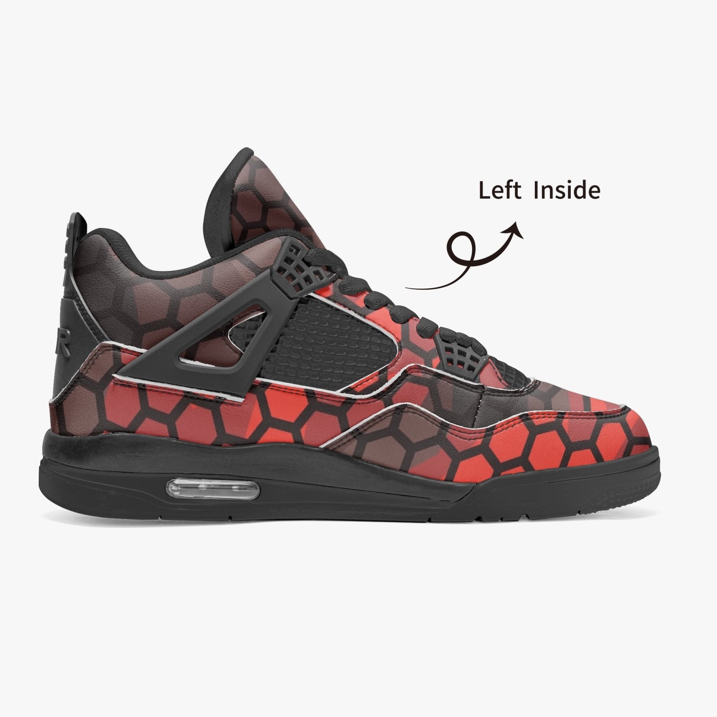 Camo Jordans AJ4 | Red & Black Hive Camouflage