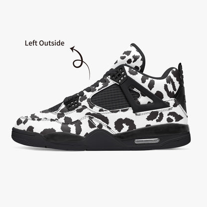 Leopard Jordans AJ4 | Black and White Pattern