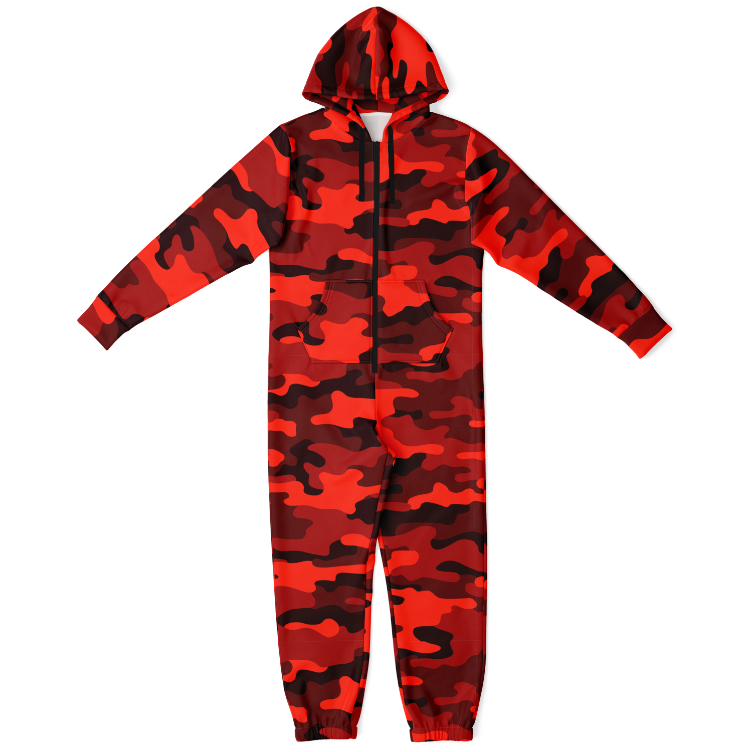 Camo Onesie | Scarlet Red and Black Camouflage