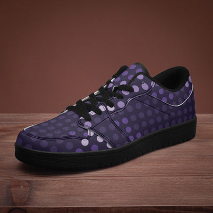 Camo Sneakers | Blue Led Low-Top Leather Camouflage Shoes