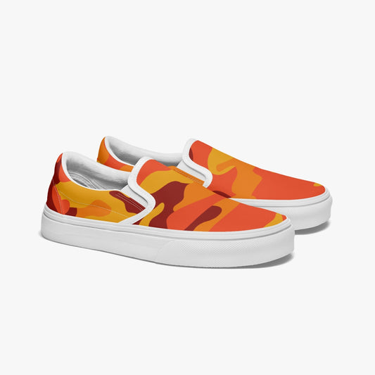 Camo Slip-On Shoes | Orange and Red Camouflage