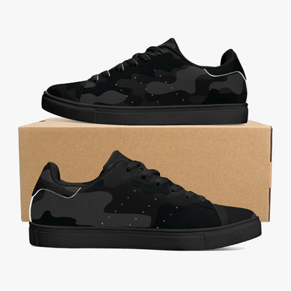 Camo Sneakers | Classic Low-Top Leather | Black