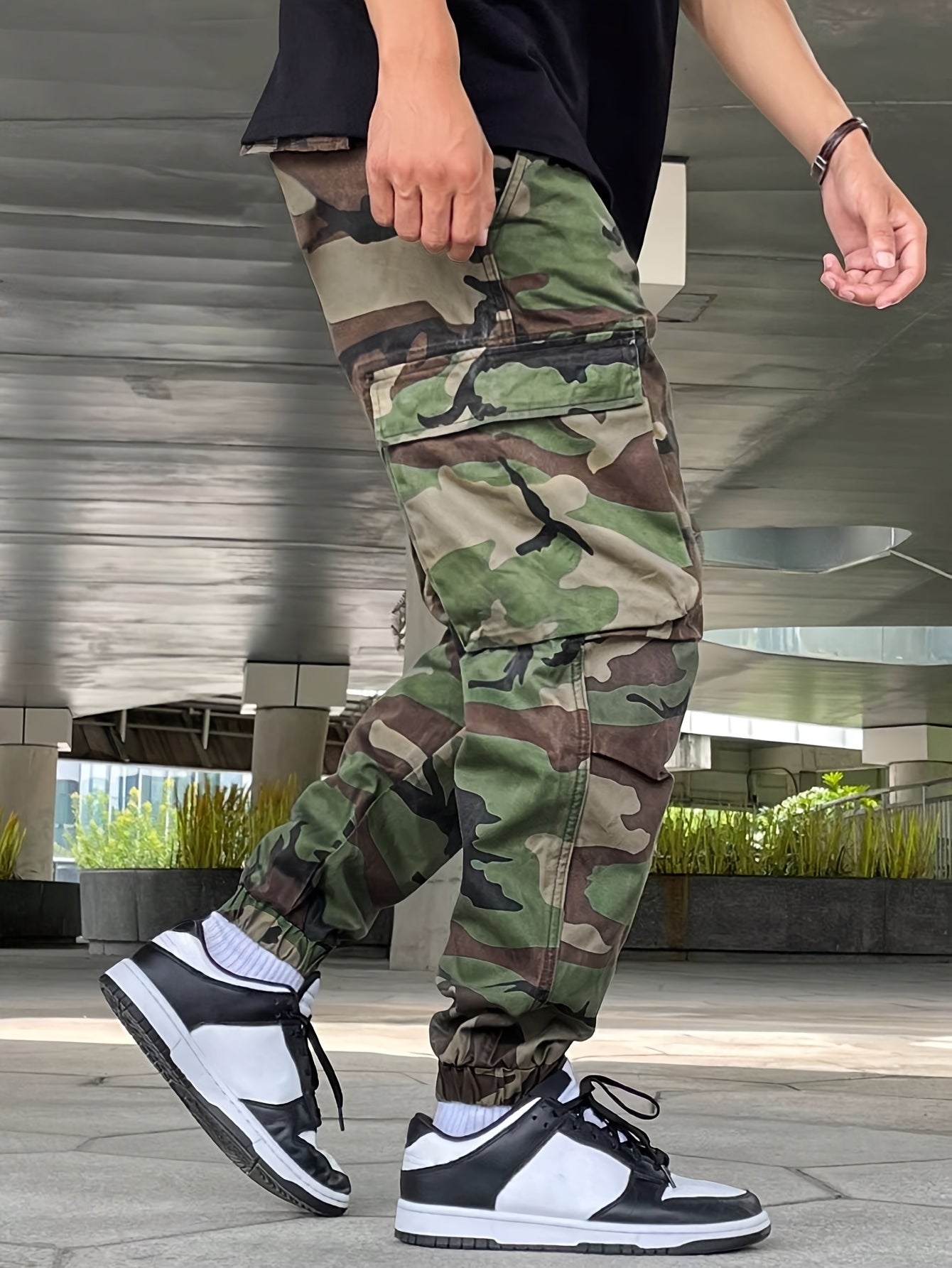 Men's Camo Cargo Pants | Street Style Drawstring Waist