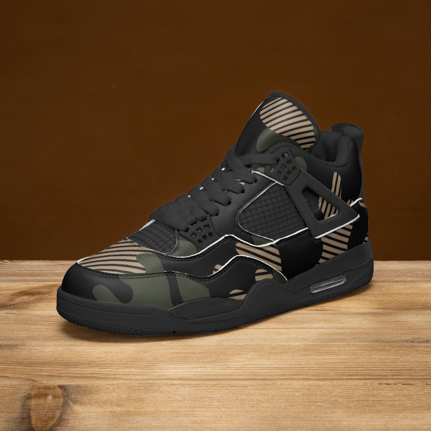 Camo Jordans AJ4 | Green Military Camouflage