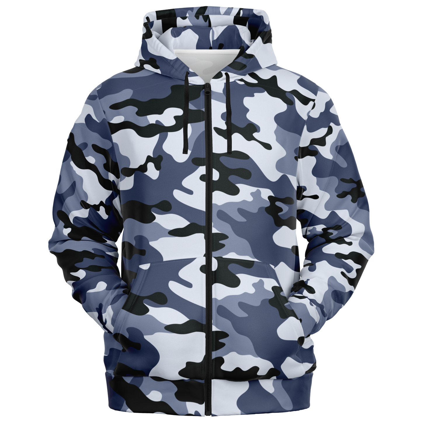 Zip-Up Hoodie | Light Blue Camouflage