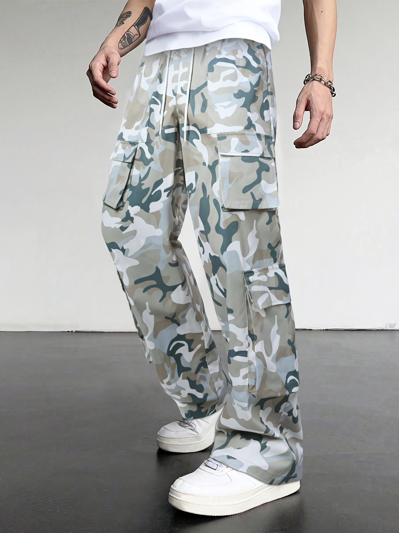 Men's Camo Cargo Pants | Loose Fit, Multi-Pocket Design