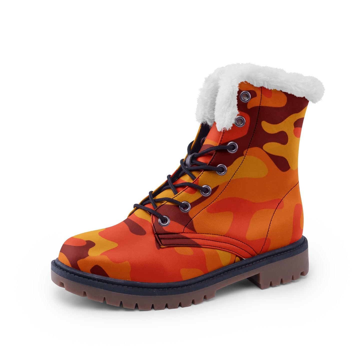 Snow Camo Boots | Orange & Red Camouflage