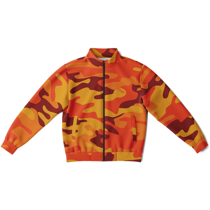 Camo Track Jacket | Orange & Red Camouflage