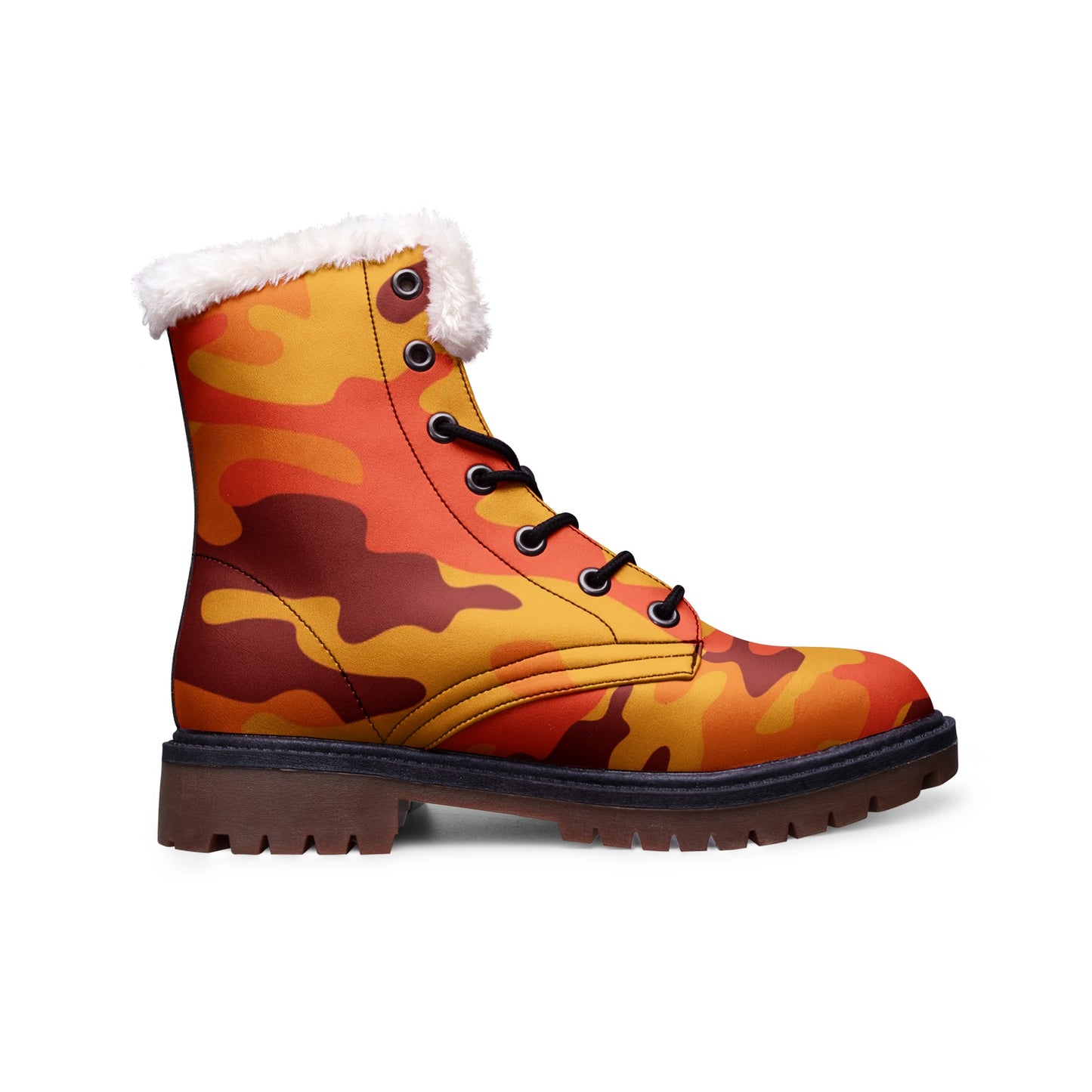 Snow Camo Boots | Orange & Red Camouflage