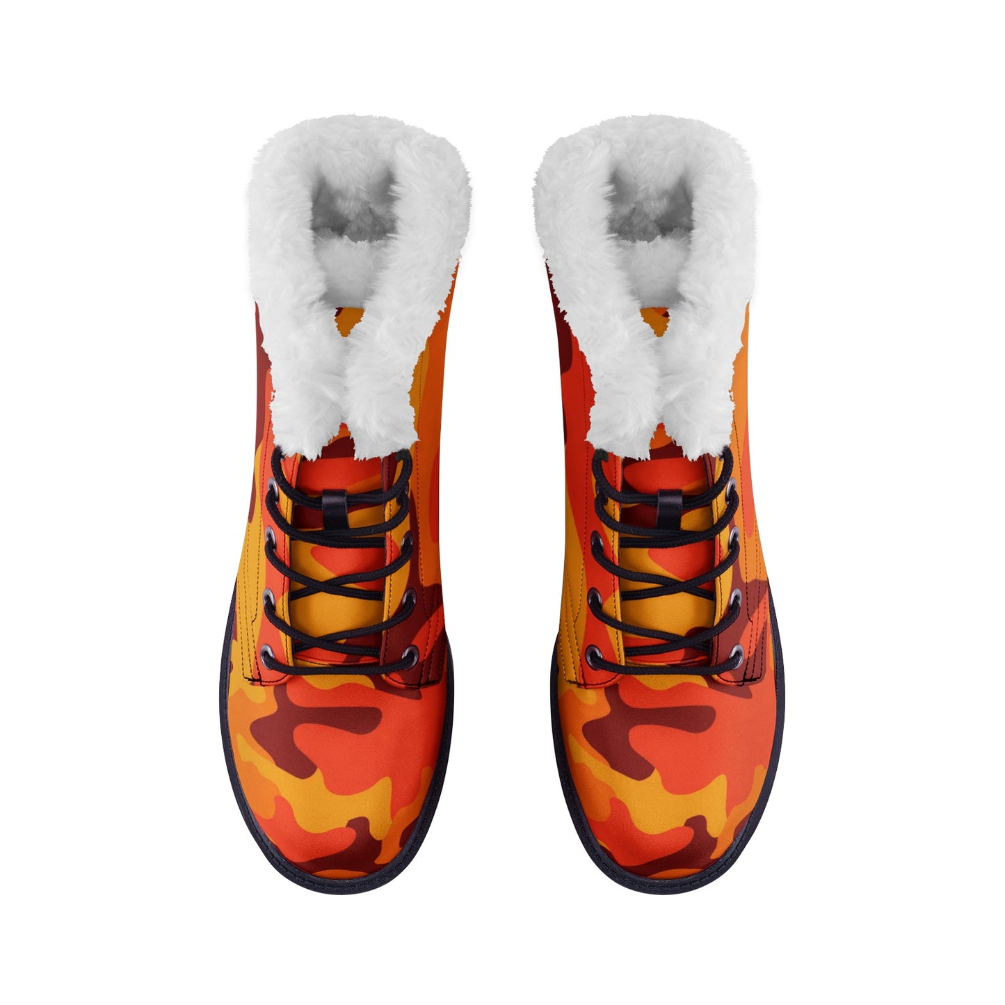 Snow Camo Boots | Orange & Red Camouflage