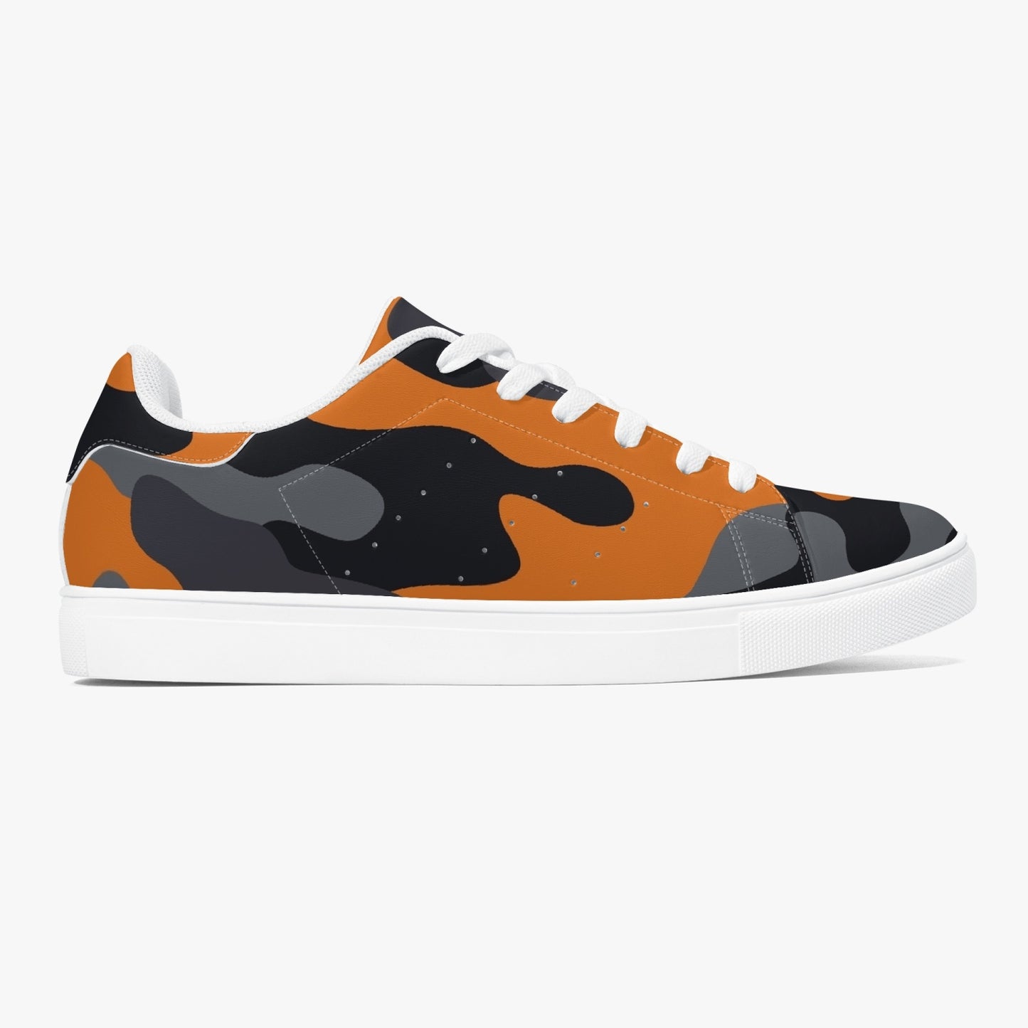 Camo Sneakers | Classic Low-Top | Orange, Black, & Gray