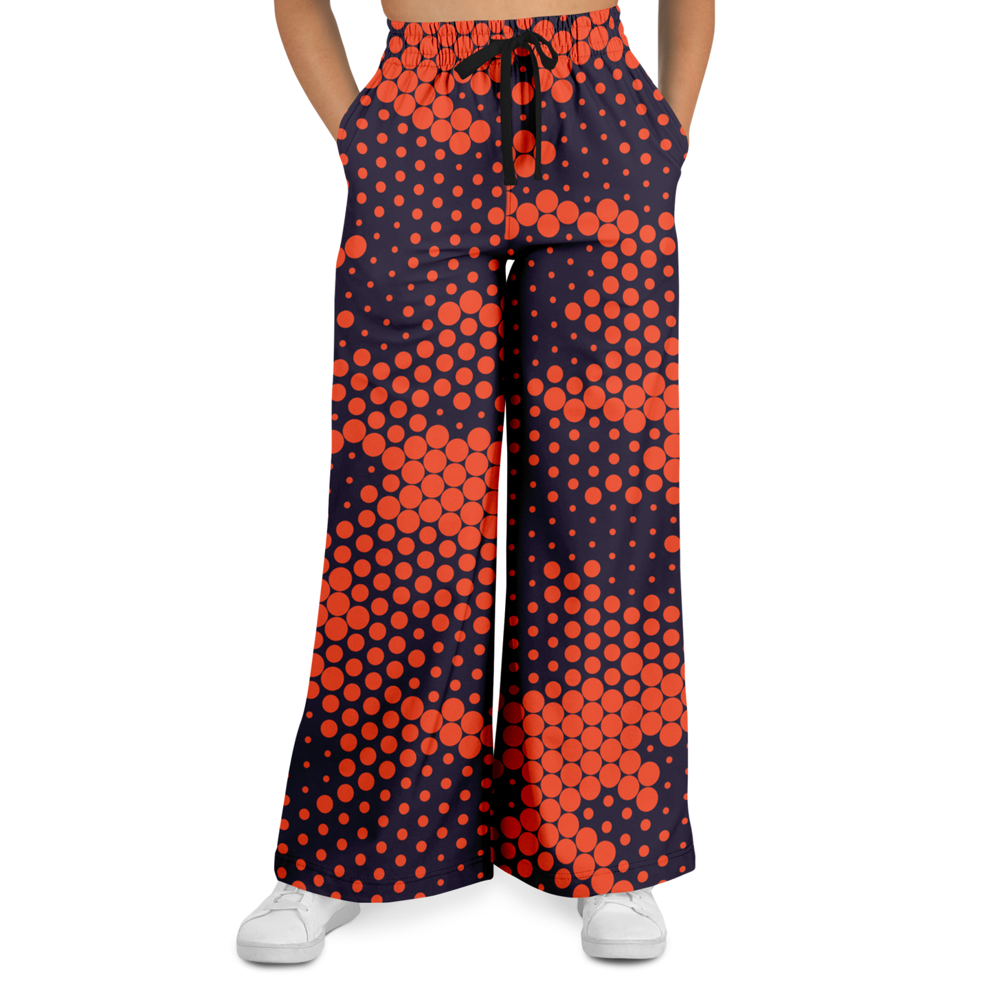 Camo Wide Leg Pants | Orange & Blue Digital Camouflage